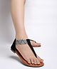 Shoetopia Abstract Designed Sandals - Black