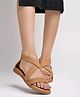 Shoetopia Braided Designed Sandals - Tan