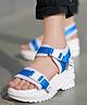 Shoetopia Solid Buckle Closure Sandals - Sky Blue
