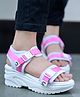 Shoetopia Solid Buckle Closure Sandals - White & Pink