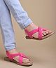 Shoetopia Cris Cross & Knot Detailed Sandals - Magenta