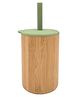 Kids Station 1 Piece Bamboo Infants Feeding Set - Sipper with Straw and Cap - Non-Toxic - BPA-Free and Unbreakable Eco-Friendly - Baby-Led Weaning Supplies for Toddler Self-Feeding - Green