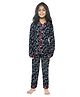 Funkrafts Premium Cotton Knit Full Sleeves Dogs Printed Coordinating Shirt & Pajama Set - Black