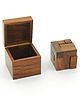 Mittimate Wooden Soma Cube Puzzle  Brain Teaser Game | Skill-Building 3D Puzzle with Storage Box - Brown