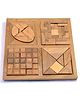 Mittimate 4-in-1 Wooden Puzzle Tray  Brain-Boosting Challenge for Kids (6+) | Unique Multi-Pattern Puzzle Set