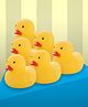 BitFeex Squeezy Duck Shape Toy Soft Rubber, Chu Chu Sound, Fun Bath Time Toy for Kids 1+ Years, 6 pcs Duck, Color May Vary