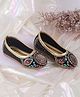 SHOES FOR JUNIORS Paisley Embroidered & Sequins Embellished Ballerinas - Gold