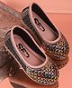 SHOES FOR JUNIORS Abstract Embroidered & Sequins Embellished Ballerinas - Dark Pink