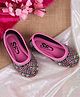 SHOES FOR JUNIORS Checked Embroidered & Sequins Embellished Ballerinas - Pink