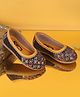 SHOES FOR JUNIORS Mustard Girls Embroidered Ballerina- Mustard