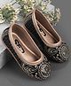 SHOES FOR JUNIORS Paisley Embroidered & Sequins Embellished Ballerinas - Gold