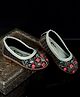 SHOES FOR JUNIORS Floral Embroidered & Sequins Embellished Ballerinas - Green