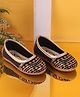 SHOES FOR JUNIORS Floral Embroidered Sequins Embellished Ballerinas - Gold