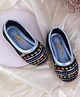 SHOES FOR JUNIORS Floral Embroidered Sequins Embellished Ballerinas - Blue