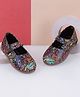 SHOES FOR JUNIORS Abstract Designed Mary Jane Ballerinas With Velcro Closure - Multi Colour