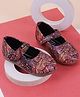 SHOES FOR JUNIORS Abstract Designed Mary Jane Ballerinas With Velcro Closure - Red