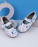 SHOES FOR JUNIORS Abstract Designed Mary Jane Ballerinas With Velcro Closure - Blue