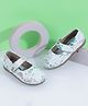 SHOES FOR JUNIORS Abstract Designed Mary Jane Ballerinas With Velcro Closure - Green