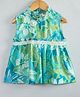 Hugsntugs Cotton Sleeveless Hibiscus Printed Top - Green