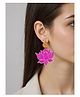 Digital Dress Room Colourful Beaded Earrings Lotus Flower Design Stylish Fashion Jewellery Fancy Dangler Earrings For Women & Girls