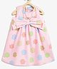 Campana 100% Cotton Woven Sleeveless Floral Printed Dress With Bow - Baby Pink