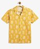 Campana 100% Cotton Woven Half Sleeves Pineapples Printed Shirt - Yellow
