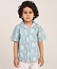 Campana 100% Cotton Woven Half Sleeves Pineapples Printed Shirt - Light Grey