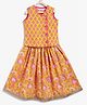 Campana 100% Cotton Woven Floral Printed Lehenga Choli Set - Yellow & Pink