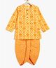 Campana 100% Cotton Woven Marigold Printed Dhoti Kurta Set - Yellow