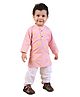 Mama & Peaches Cotton Full Sleeves Sun Printed Coordinating Kurta Pyjama Set - Pink