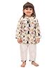Mama & Peaches Cotton Full Sleeves Wild Animals Printed Coordinating Kurta Pyjama Set - Multi Colour