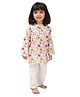 Mama & Peaches Cotton Full Sleeves Fruits Printed Kurta Pant Set - Multi Colour