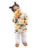 Mama & Peaches Cotton Full Sleeves Abstract Printed Kurta Pyjama Set - Multi Colour