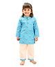 Mama & Peaches Cotton Full Sleeves Floral Printed Kurta Pant Set - Multi Colour