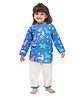 Mama & Peaches Cotton Full Sleeves Unicorns Printed Kurta Pant Set - Multi Colour