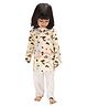 Mama & Peaches Cotton Full Sleeves Animals Printed Kurta Pant Set - Multi Colour