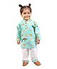 Mama & Peaches Cotton Full Sleeves Wild Animals Printed Coordinating Kurta Pyjama Set - Multi Colour