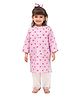 Mama & Peaches Cotton Full Sleeves Hearts Printed Coordinating Kurta Pyjama Set - Multi Colour