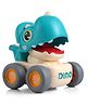 Play Nation Press & Go Dino Toy Car with Whistle|BPA-Free Push Toy for Toddlers |Bright Colors & Safe Design|Friction Powered Vehicle |3 Years+|Motor Skill & Sensory Development|BIS|Light Blue