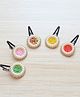 Pretty Ponytails Set Of 5 Handmade Beads Pearls & Stone Embellished Ethnic Hair Clips - Multi Colour