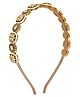 Aye Candy Abstract Designed Kundan Stones Embellished Mathapatti Hair Band - Navy Blue