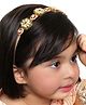 Aye Candy Floral Designed Kundan Stones Embellished Mathapatti Hair Band - Green & Red