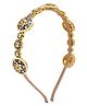 Aye Candy Floral Designed Kundan Stones Embellished Mathapatti Hair Band - Navy Blue