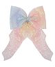 Aye Candy Bow Applique Detailed Sequins Embellished Ombre Alligator Clip - Pink Blue & Yellow