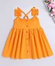 The Magic Wand Cotton Sleeveless Bow Applique Detailed Dress - Orange