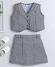 The Magic Wand Cotton Sleeveless Checked Coordinating Top & Skirt Set - Black