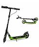Jaspo Fervid Vx-300 Aluminum Kick Scooter 175Mm Pu Wheels, Weight Limit 120 Kg,Front Rear Brakes,Grip Surface,for Tar Roads,3 Size Adjustments for Kids Youth & Adults (Glitmax, Green)
