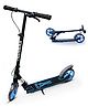 Jaspo Fervid Vx-300 Aluminum Kick Scooter 175Mm Pu Wheels, Weight Limit 120 Kg,Front Rear Brakes,Grip Surface,for Tar Roads,3 Size Adjustments for Kids Youth & Adults (Fervid, Blue)