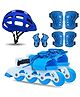 Jaspo Convertible Skates Transformers Skates for Juniors, Quad/Inline Roller for Kids,Skating kit for Kids (Age Up to 7 Years)-Includes Safety Gear (Helmet, Knee, Elbow, & Wrist Guards)-Size-11-13 UK