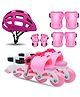 Jaspo Transformers Skates Inline/Roller Skates, 4 Wheels Skates for Kids, Easy to Convert Inline to Quad Roller Skates(Up to 7 Years)-Skating Kit Combo with Protective Gear Set, (UK 11-13 (Juniors)